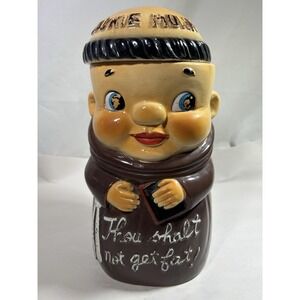 Vintage Cookie Monk Thou Shalt Not Get Fat Cookie Jar Rare Collectible 12" Tall